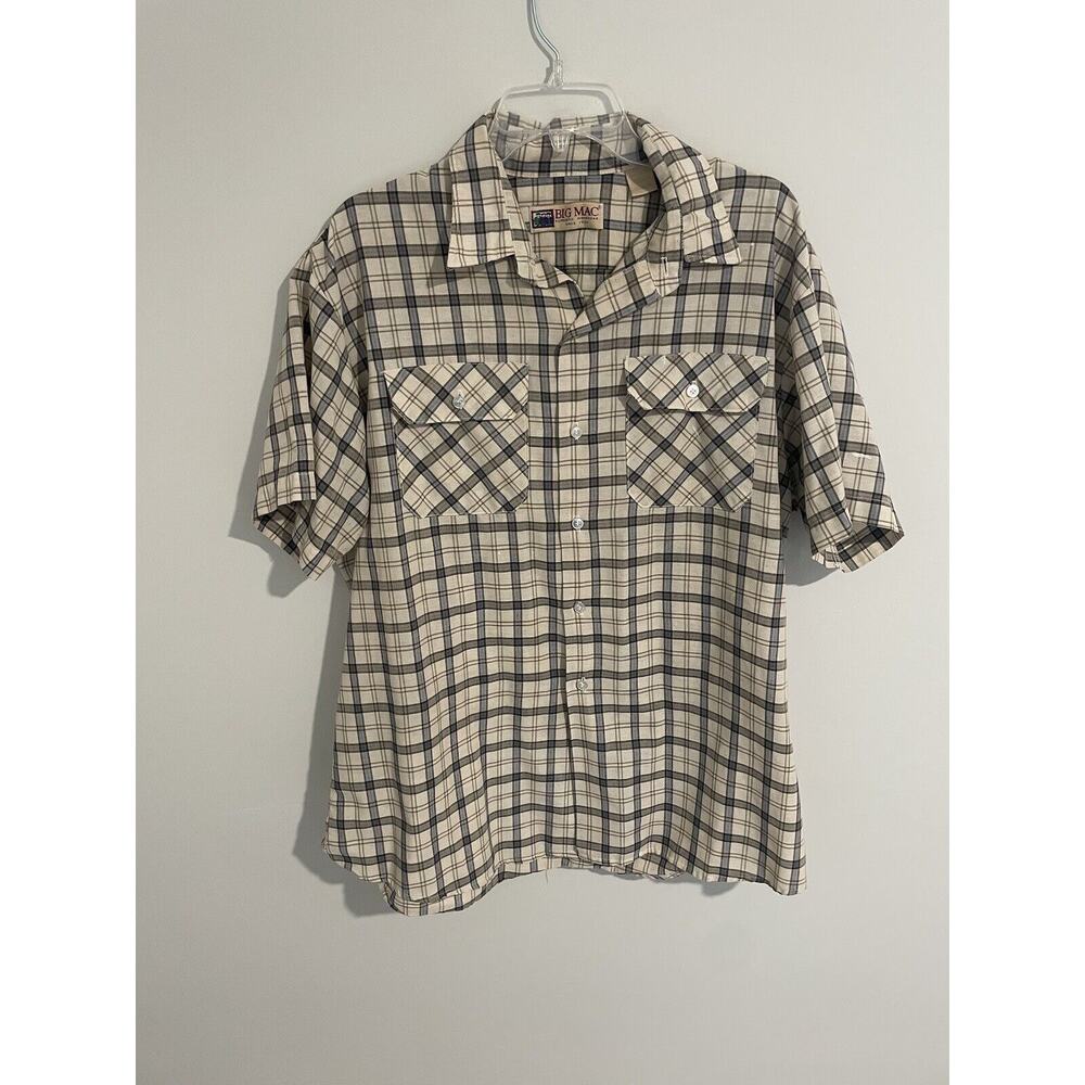 Men’s Vintage Big Mac Flannel Shirt Short Sleeve Size Large‎ 17-17 1/2 Neck